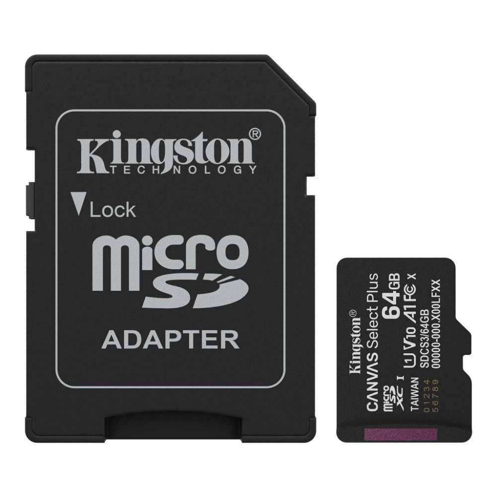 64GB microSDXC Canvas Select Plus Gen3 100MB/s A1 Card + Adapter