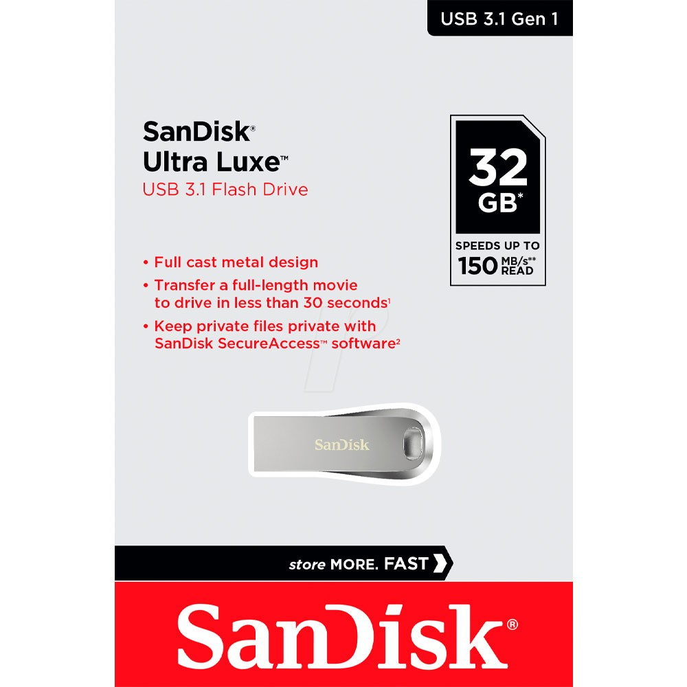 Memoria USB SanDisk Ultra Luxe 32GB Metálica