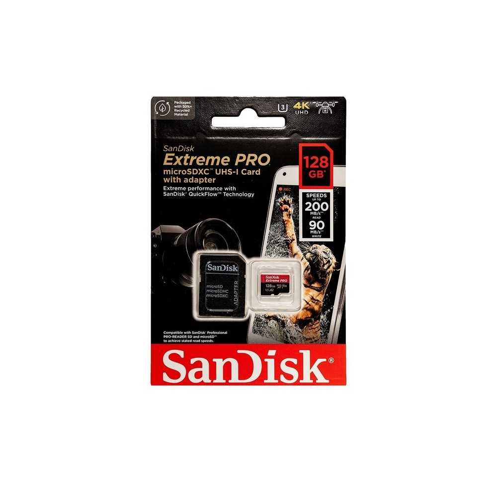 MicroSD SanDisk Extreme Pro UHS-I con adaptador 128GB - Image 2