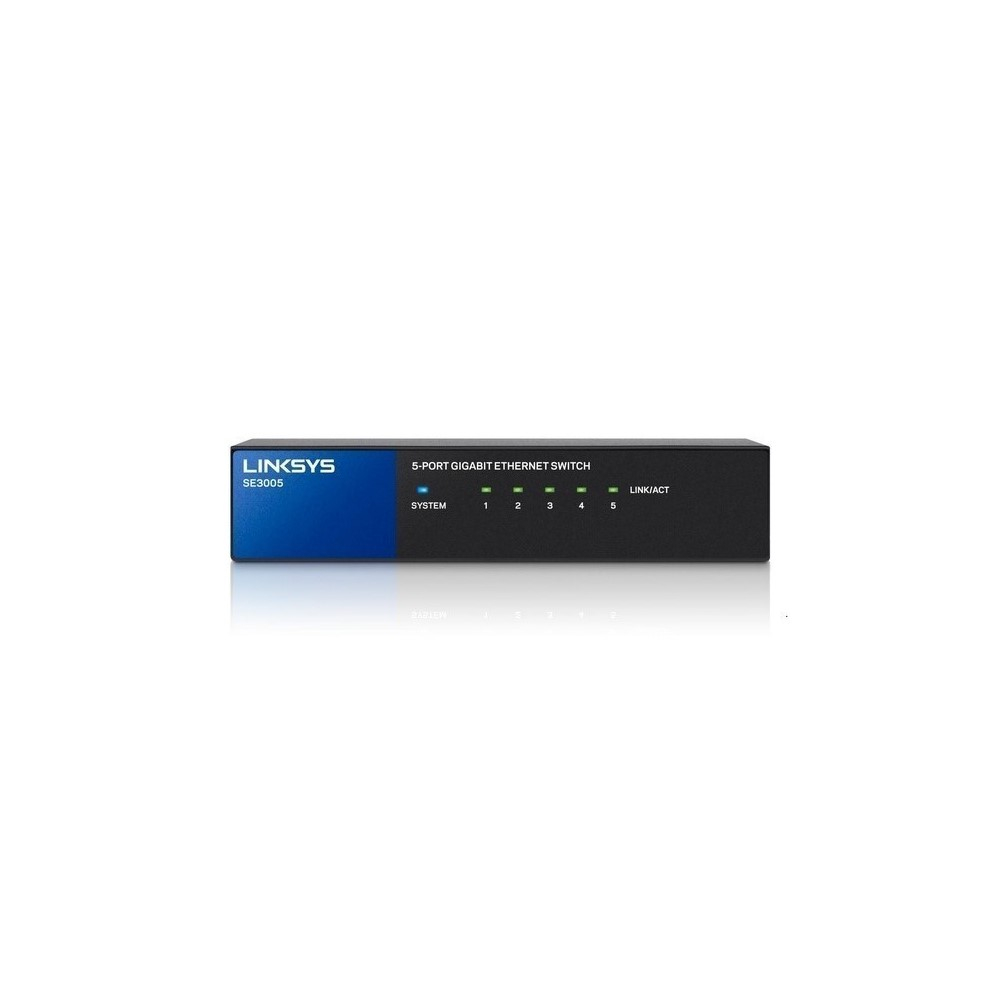 Switch 5 puertos Gigabit Ethernet (10/100,1000), Plug and Play, Funcion ahorro de energia- No Administrable