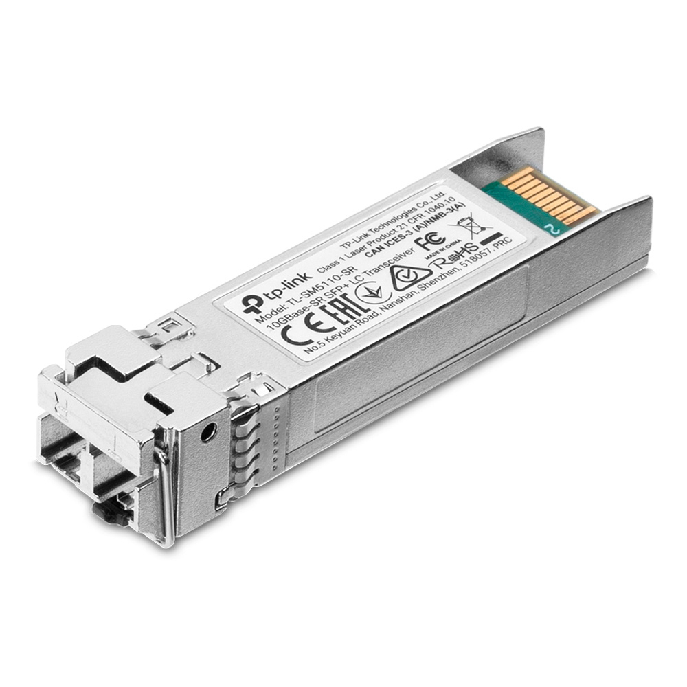 Transceiver tplink LC SFP+ 10Gbase-SR SPEC: multimodo de 850 nm, conector dúplex LC, hasta 300 m de distancia