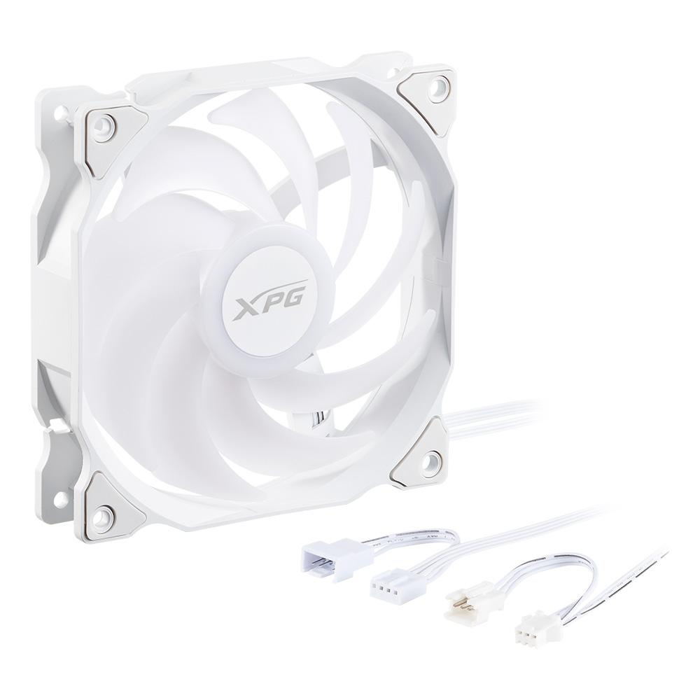 XPG VENTO Reverse 120 ARGB PWM 3 Pack, White, Rifle Bearing, 120mm Fan, 4-Pin PWM, Speed: 300-1600 RPM, Max Air Flow: 65.33 CFM, Fan Noise: 24 dBA, 2 Years Warranty - Image 3